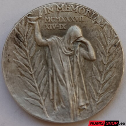 Úmrtná medaila - T. G. Masaryk - 1937 - 30 mm - striebro