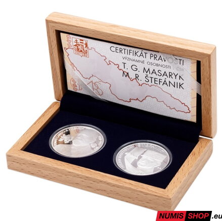Sada strieborných medailí T. G. Masaryk a M. R. Štefánik - PROOF