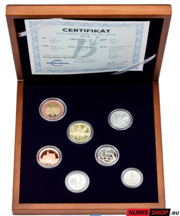 Sada mincí ČR 2026 - PROOF - drevená etua