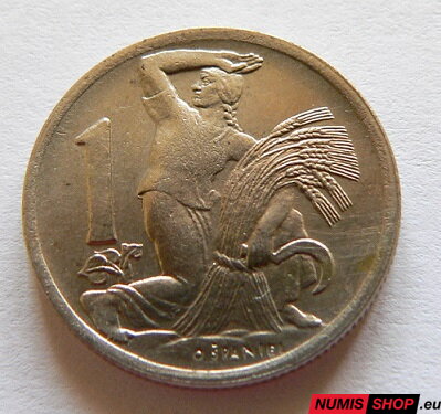 1 koruna - Československo - 1947