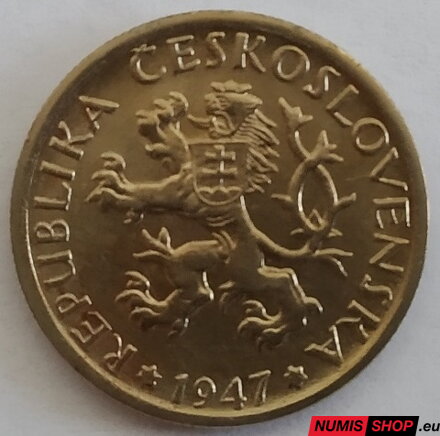 1 koruna - Československo - 1947