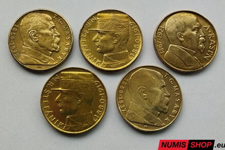 5 x 10 koruna - Československo - 1990-1993 - KOMPLET