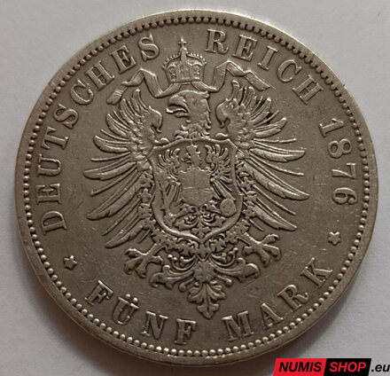 Deutsches Reich - 5 Mark - 1876 - B - Wilhelm I. (Preussen)