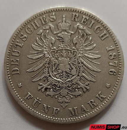 Deutsches Reich - 5 Mark - 1876 - B - Wilhelm I. (Preussen)
