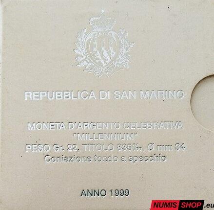 San Maríno - 10 000 lír - 1999 - III. millenium - PROOF