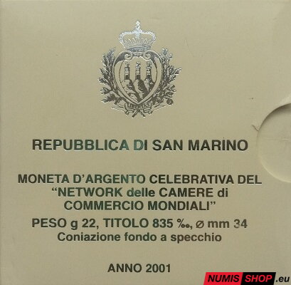 San Maríno - 10 000 lír - 2001 - World Congress of Chambers of Commerce - PROOF