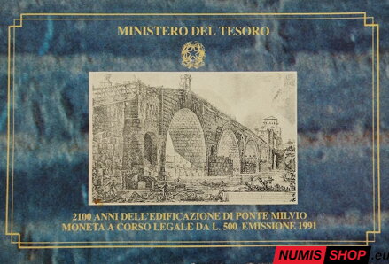 500 lír Taliansko - 1991 - Ponte Milvio