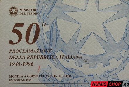 10 000 lír Taliansko - 1996 - Založenie Talianskej republiky