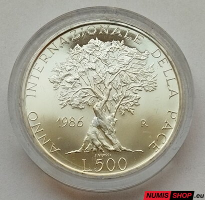 500 lír Taliansko - 1986 - Year of Peace - proof 500 lír Taliansko - 1986 - Year of Peace - proof