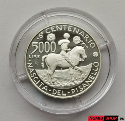 5000 lír Taliansko - 1995 - Pisanello - proof 5000 lír Taliansko - 1995 - Pisanello - proof