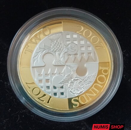 2 silver pounds Veľká Británia - 2007 - Act of Union - PROOF