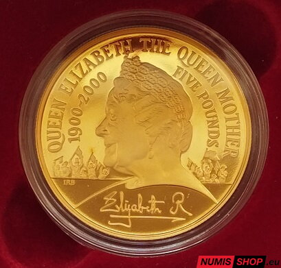 5 pounds Veľká Británia - 2000 - Queen Mother - GOLD PROOF