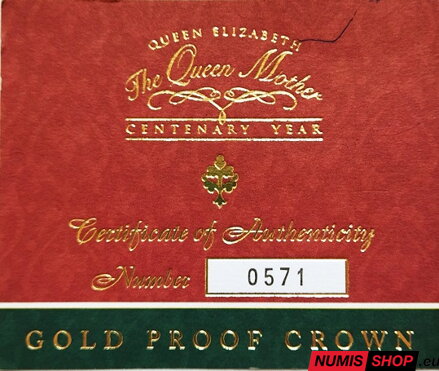 5 pounds Veľká Británia - 2000 - Queen Mother - GOLD PROOF