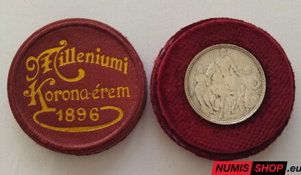 RU - František Jozef I. - 1 korona 1896 KB - milénium + červená etua