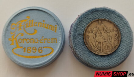 RU - František Jozef I. - 1 korona 1896 KB - milénium + modrá etua