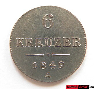 RU - František Jozef I. - 6 kreuzer - 1849 A