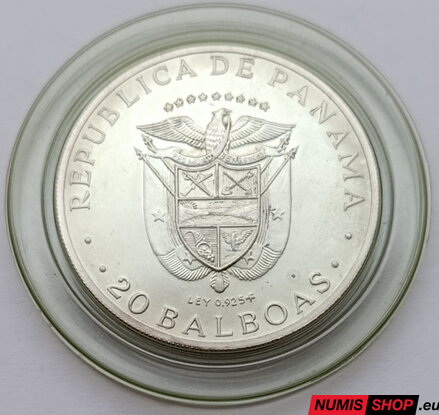 Panama - 20 balboas 1974 - Simon Bolivar - BU (129,6 g, Ag925)