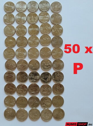 US Quarters States - komplet 50 ks P - UNC