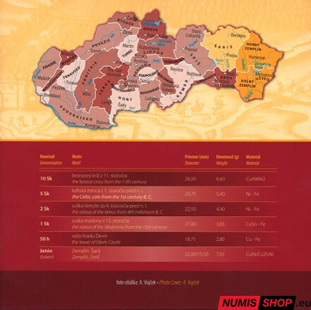 Sada mincí SR 2005 - Regióny