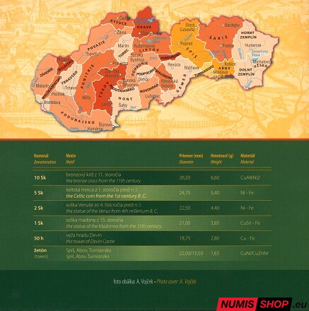Sada mincí SR 2006 - Regióny
