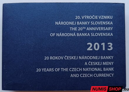 Sada mincí 2013 - 10 eur + 200 Kč 20. výročie NBS a ČNB PROOF - privátne vydanie