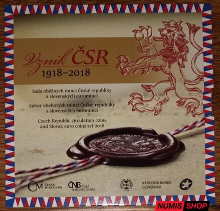 Sada mincí SR a ČR 2018 - Vznik ČSR