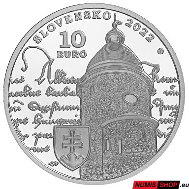 10 eur Slovensko 2022 - Povýšenie Skalice na slobodné kráľovské mesto - Pamätný list