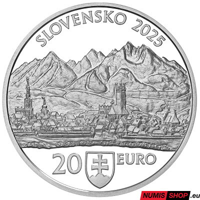 20 eur Slovensko 2025 - Pamiatková rezervácia Kežmarok - PROOF