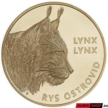 5 eur Slovensko 2022 - Rys ostrovid - autorská karta