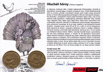 5 eur Slovensko 2024 - Hlucháň hôrny - autorská karta