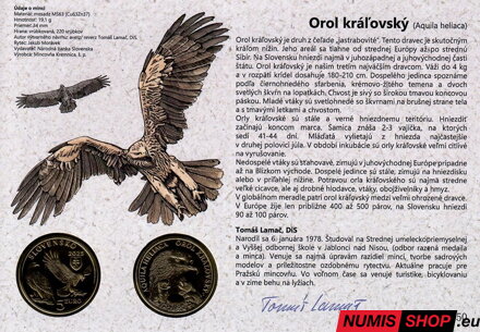 5 eur Slovensko 2025 - Orol kráľovský - autorská karta