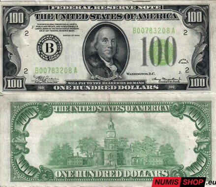 USA - 100 dollars - 1934 - B