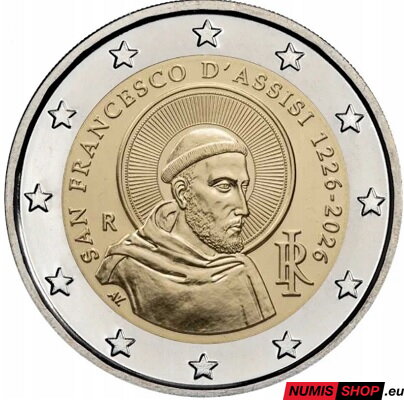 Taliansko 2 euro 2026 - Svätý František z Assisi - UNC