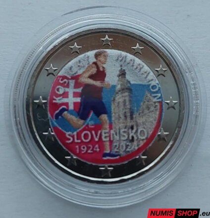 Slovensko 2 euro 2024 - Medzinárodný maratónsky beh v Košiciach - COLOR (vlajka)