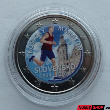 Slovensko 2 euro 2024 -  Medzinárodný maratónsky beh v Košiciach - COLOR (modrá)