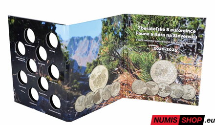 Album na slovenské zberateľské 5-euro mince Fauna a flóra