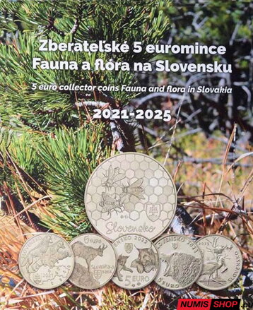 Album na slovenské zberateľské 5-euro mince Fauna a flóra