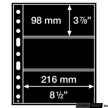 Listy GRANDE - 3 priehradky - čierne