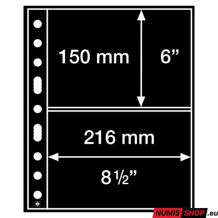 Listy GRANDE - 2 priehradky - čierne