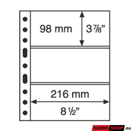 Listy GRANDE - 3 priehradky - priehľadné