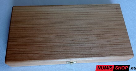 Luxusná drevená kazeta na mince SR 10 x 100 eur
