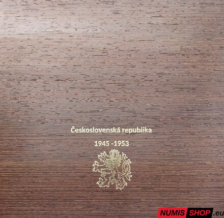Kazeta na mince ČSR 1945 - 1953 - uloženie mincí v kapsliach - tmavá