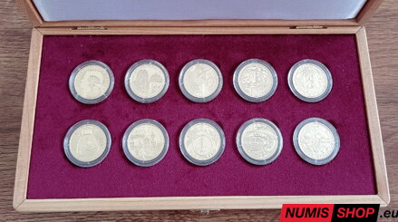Luxusná drevená kazeta na mince SR 10 x 100 eur