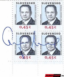 Slovensko - 2014 - Prezident SR Andrej Kiska - štvorblok 1 - vlastnoručný podpis