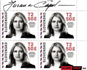 Slovensko - 2019 - Prezidentka SR Zuzana Čaputová - štvorblok 1 - vlastnoručný podpis