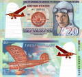 Gábriš - 20 dollars - Amelia Earhart - anulát - polymer