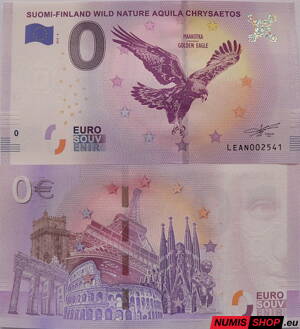 Fínsko - 0 euro souvenir - Finland wild nature - Aquila Chrysaetos