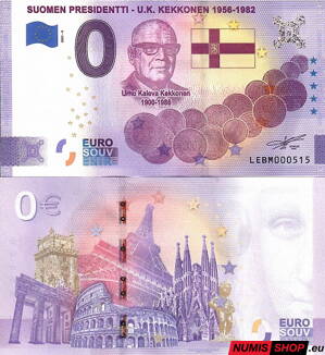 Fínsko - 0 euro souvenir - Suomen Presidentti - U. K. Kekkonen 1956-1982
