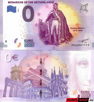 Holandsko - 0 euro souvenir - Monarchs of the Netherlads - Willem I.