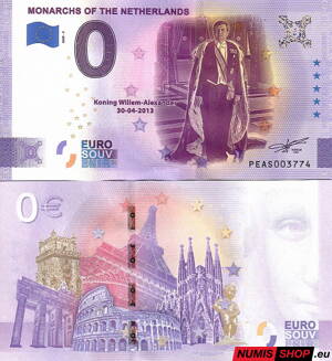 Holandsko - 0 euro souvenir - Monarchs of the Netherlads - Koning Willem-Alexander